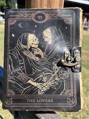 Vintage “The Lovers” Handmade Gothic Leather Grimoire Journal!